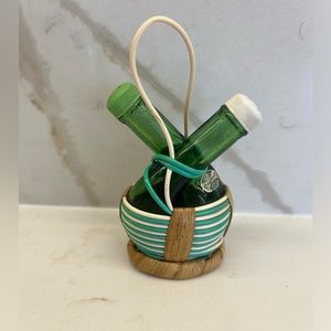 Vintage Enesco Chianti Style Nested Wine Bottle Salt and Pepper Shakers